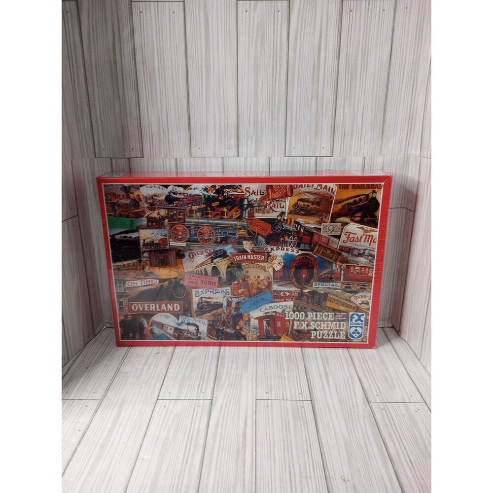 Vintage FX Schmid 1000 Piece Puzzle All Aboard No. 90008 NEW SEALED